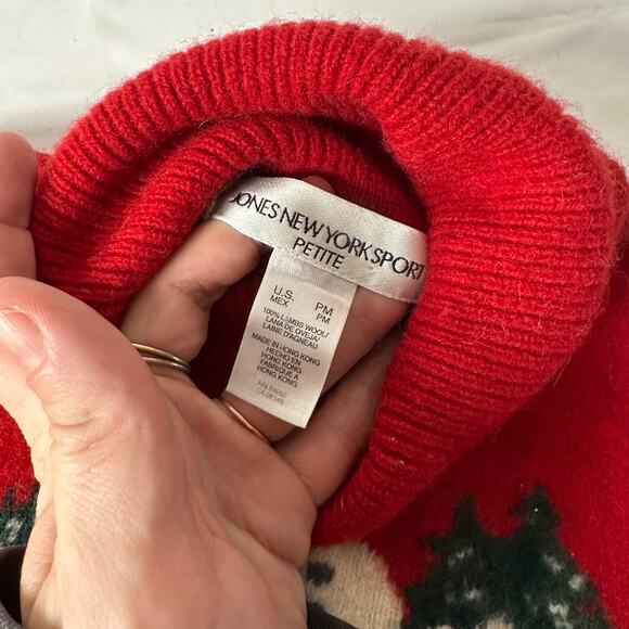Vintage Jones New York Sport 100% Lambs Wool Christmas Winter Snowman Sweater - Picture 4 of 8